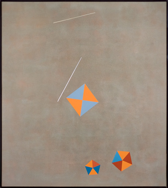 Square, Two Pentagons, and Lines, 1980